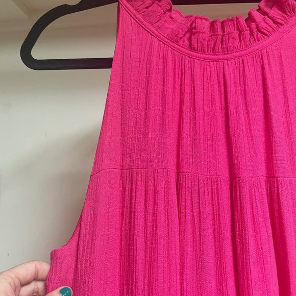 entro | Dresses | Entro Hot Pink Tiered Midi Dress | Poshmark